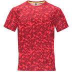Roly Assen technical T-shirt in pixel red, front view.