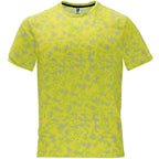 Tricou tehnic Roly Assen galben fluorescent pixel, vedere din față.