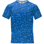 Roly Assen technical T-shirt in pixel royal blue, front view.