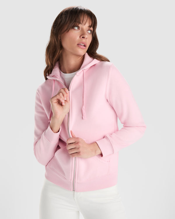 Roly VELETA CQ6425 Women's Fitted Zip-Up Hooded Sweatshirt