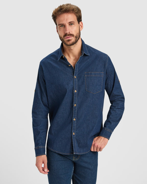 Roly LUJAN 6706 Unisex Long-Sleeved Denim Shirt
