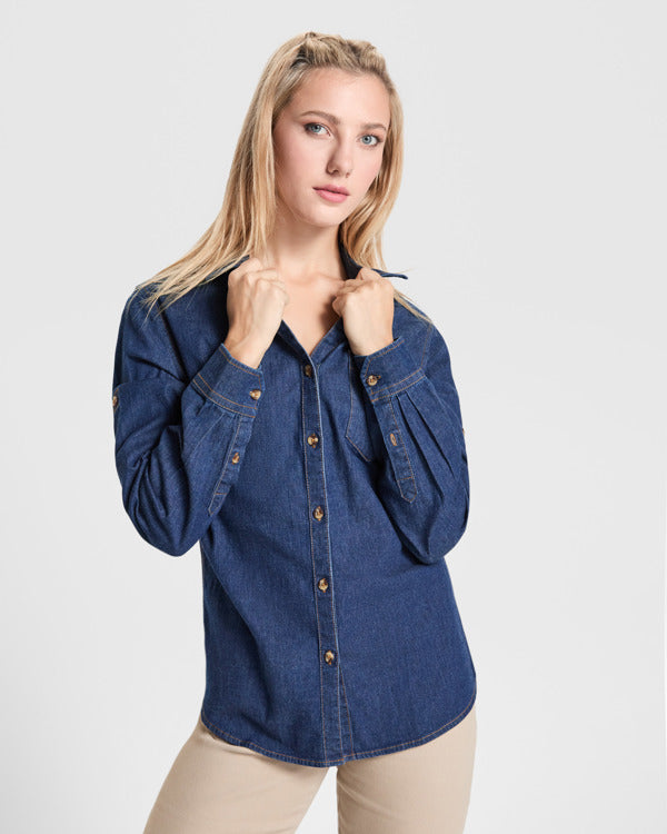 Roly LUJAN WOMAN 6707 Women's Long-Sleeved Denim Shirt
