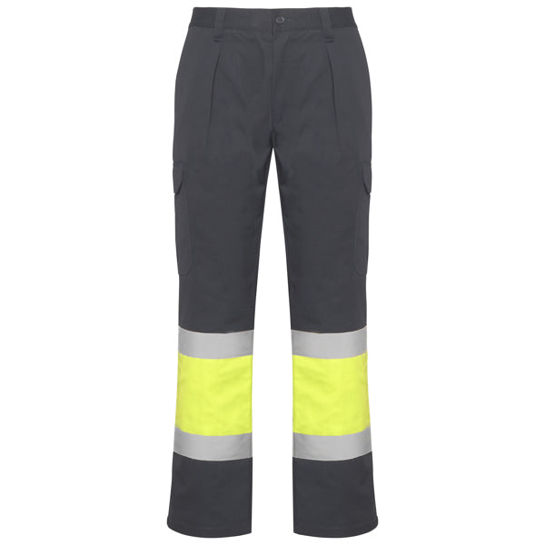Roly Soan - Two-Tone High Visibility Trousers - Multi-Pocket Safety Cargo - 240GSM