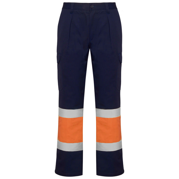Roly Soan - Two-Tone High Visibility Trousers - Multi-Pocket Safety Cargo - 240GSM