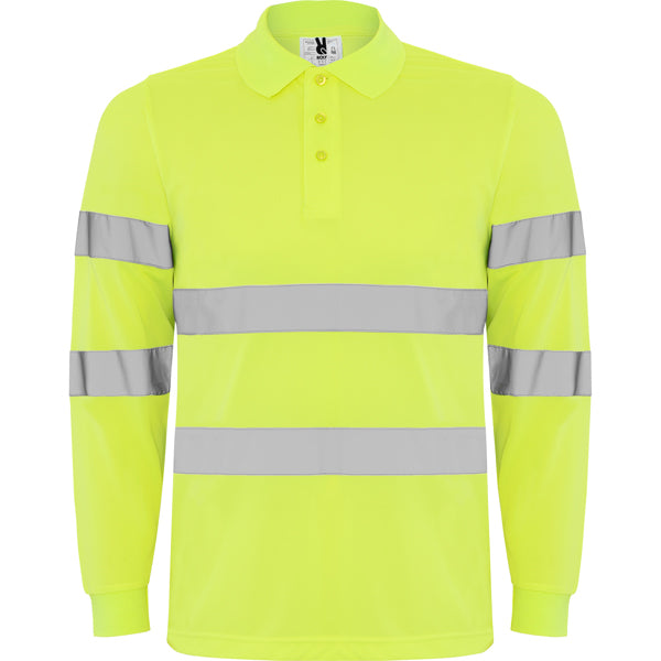 Roly Polaris L/S - High-Visibility Technical Polo - 170GSM Reflective Safety Shirt - Industrial Operations