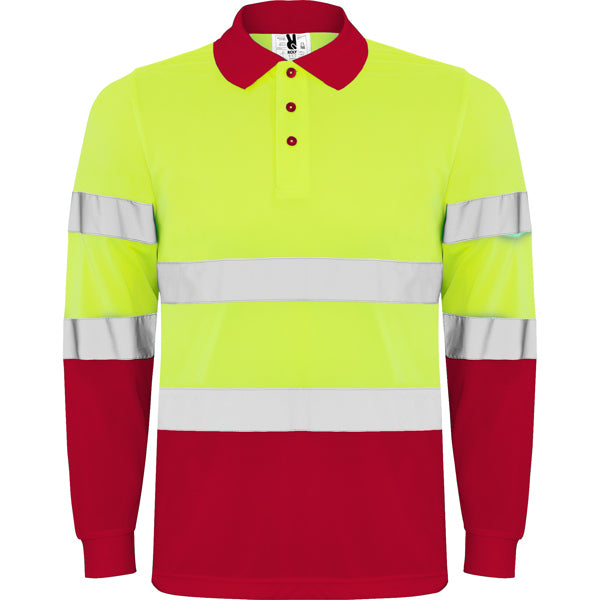 Roly Polaris L/S - High-Visibility Technical Polo - 170GSM Reflective Safety Shirt - Industrial Operations