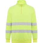 Roly Spica - Hi-Vis 1/4 Zip Sweatshirt - 280GSM Thermal Safety Fleece - Industrial Compliance