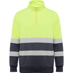 Roly Spica - Hi-Vis 1/4 Zip Sweatshirt - 280GSM Thermal Safety Fleece - Industrial Compliance