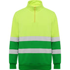Roly Spica - Hi-Vis 1/4 Zip Sweatshirt - 280GSM Thermal Safety Fleece - Industrial Compliance