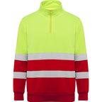 Roly Spica - Hi-Vis 1/4 Zip Sweatshirt - 280GSM Thermal Safety Fleece - Industrial Compliance
