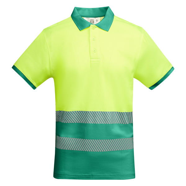Roly ATRIO - High-Visibility Segmented Polo - Breathable Cotton-Blend - Industrial Safety