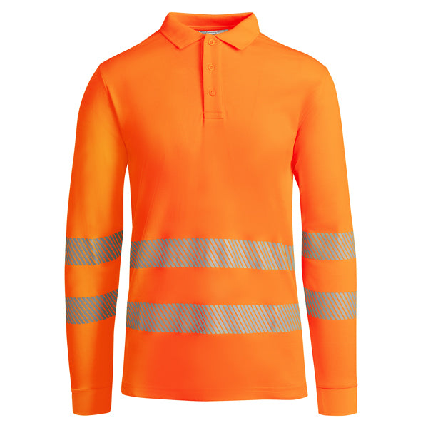 Roly Atrio LS - High Visibility Long Sleeve Polo - Segmented Tape & Cotton Blend