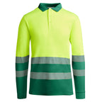 Roly Atrio LS - High Visibility Long Sleeve Polo - Segmented Tape & Cotton Blend