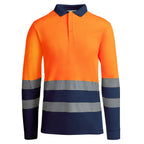 Roly Atrio LS - High Visibility Long Sleeve Polo - Segmented Tape & Cotton Blend